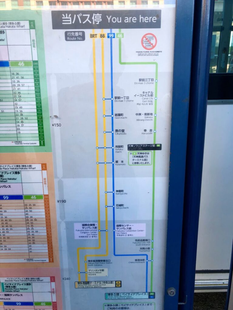 バスの経路表
