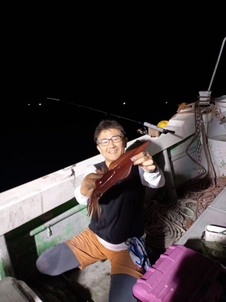 壱岐の遊漁船流星Ⅱで釣れたケンサキイカ