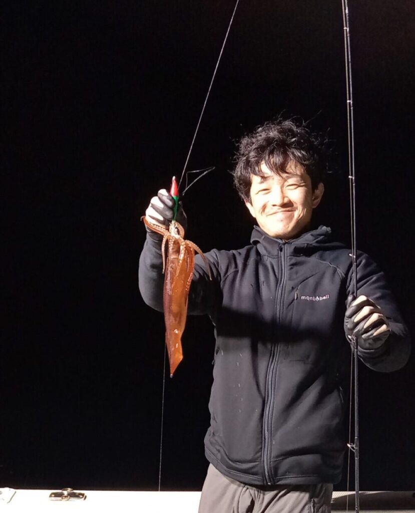 壱岐の遊漁船流星Ⅱで釣れたケンサキイカ
