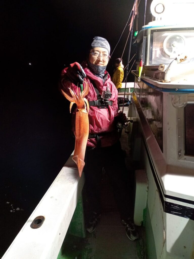 壱岐の遊漁船流星Ⅱで釣れたケンサキイカ