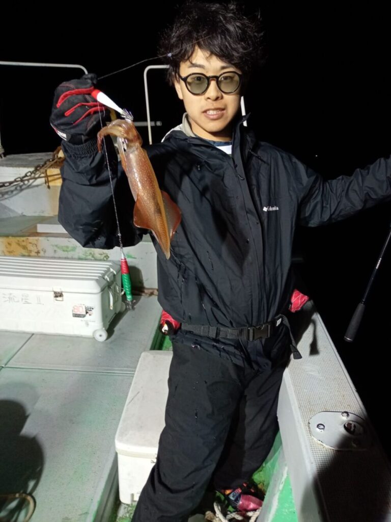 壱岐の遊漁船流星Ⅱで釣れたケンサキイカ
